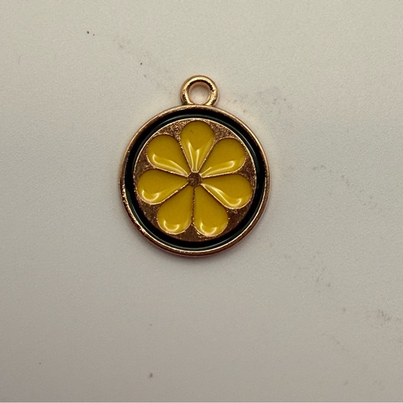 Jewelry - Yellow Flower Enamel Charm Pendant